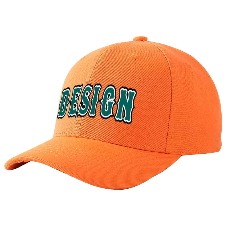 Baseball caps for winterCustom Orange Aqua-White Curved Eaves Sport Design Baseball Cap