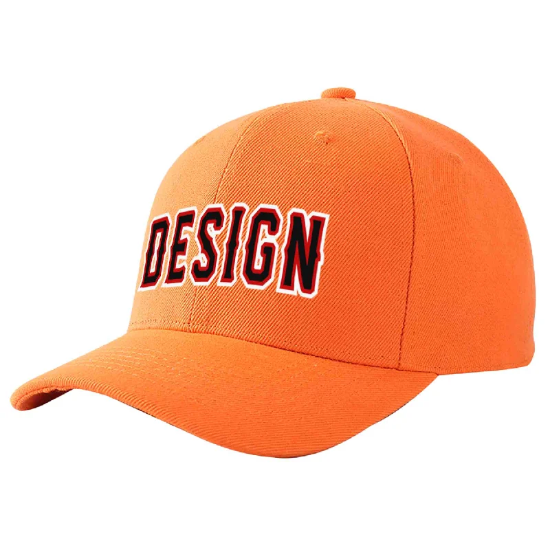 Limited edition baseball capsCustom Orange Black-Red Curved Eaves Sport Design Baseball Cap