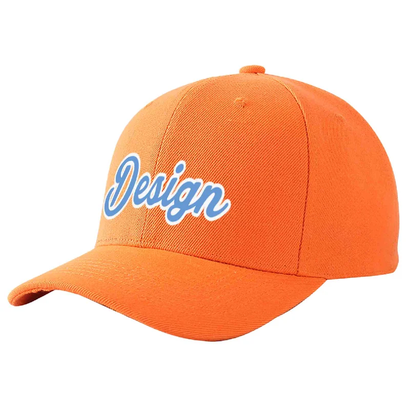 How to style a baseball cap with outfitsCustom Orange Light Blue-White Curved Eaves Sport Design Baseball Cap