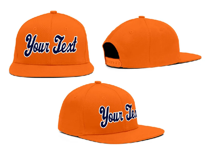 Baseball caps for sports fansCustom Orange White-Navy Casual Sport Baseball Cap