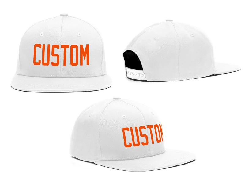 Second-hand baseball capsCustom White Orange Casual Sport Baseball Cap