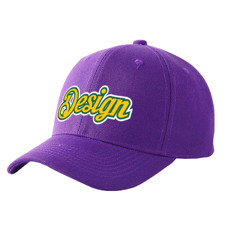 How to choose the right baseball cap colorCustom Purple Gold-Kelly Green Curved Eaves Sport Design Baseball Cap