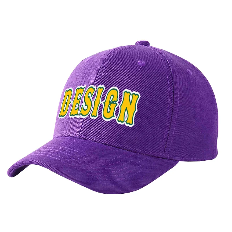 How to prevent a baseball cap from losing shapeCustom Purple Gold-Kelly Green Curved Eaves Sport Design Baseball Cap