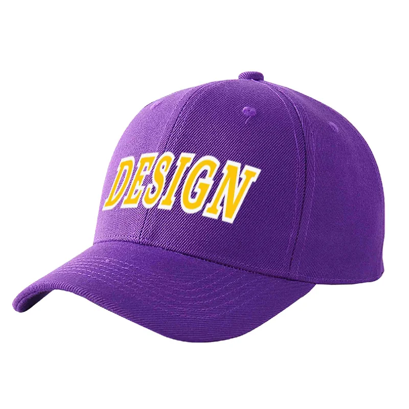 How to prevent a baseball cap from losing shapeCustom Purple Gold-White Curved Eaves Sport Design Baseball Cap