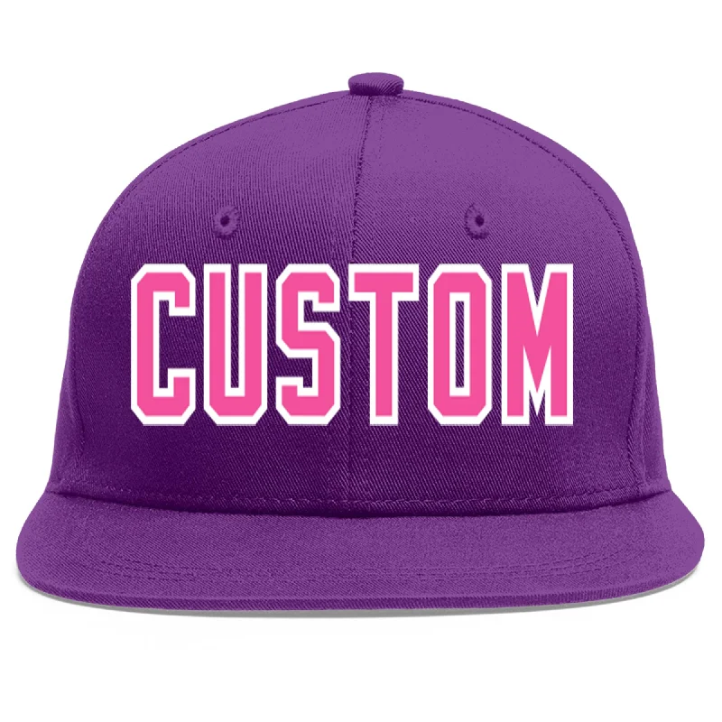 Best baseball cap brands for qualityCustom Purple Pink-White Flat Eaves Sport Baseball Cap