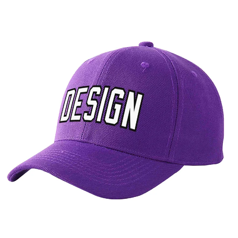 How to choose the right baseball cap styleCustom Purple White-Black Curved Eaves Sport Design Baseball Cap