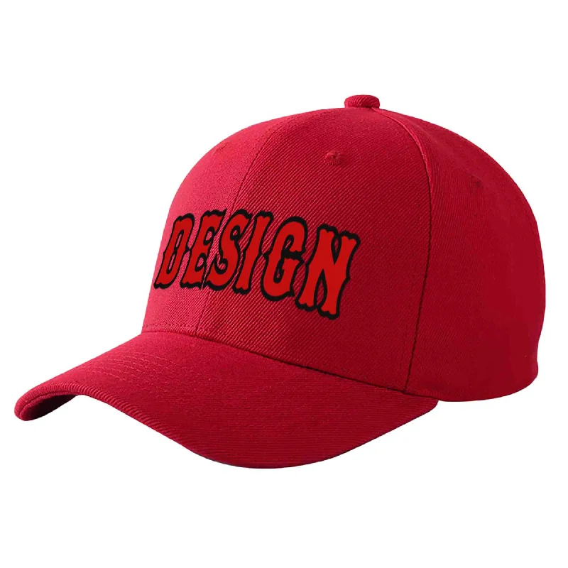 Baseball cap maintenance toolsCustom Red Red-Black Curved Eaves Sport Design Baseball Cap