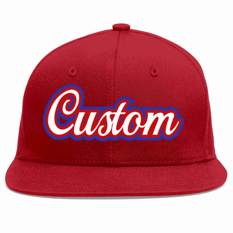 Vintage-style baseball capsCustom Red White-Red Casual Sport Baseball Cap