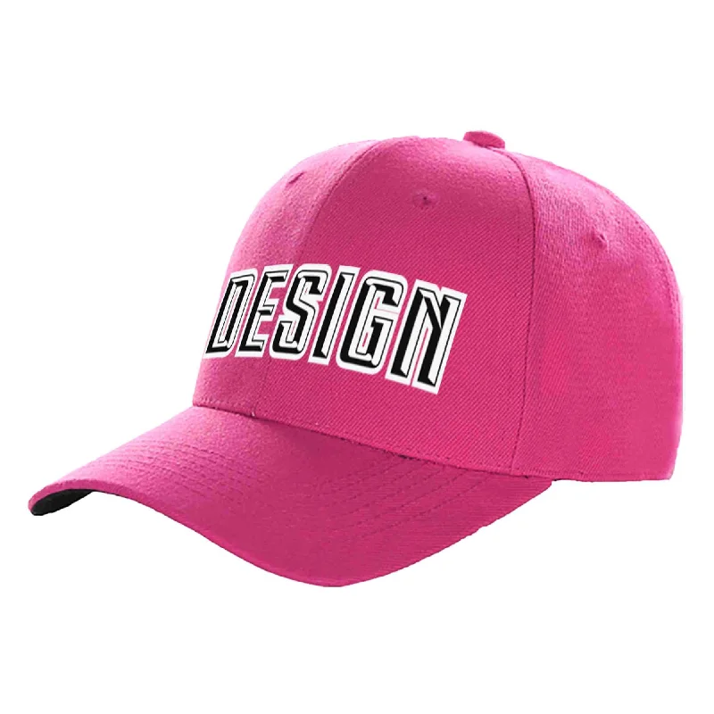 Baseball cap size guideCustom Rose Red Black-White Curved Eaves Sport Design Baseball Cap