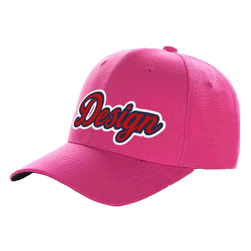 How to choose the right baseball cap styleCustom Rose Red Red-Navy Curved Eaves Sport Design Baseball Cap