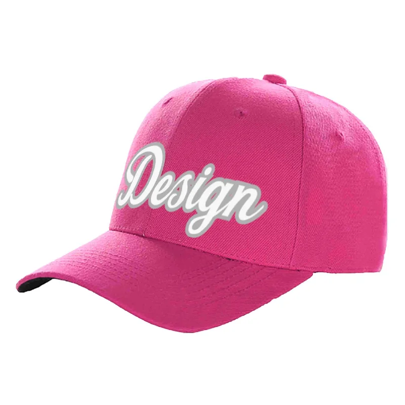 Functional baseball caps for specific needsCustom Rose Red White-Gray Curved Eaves Sport Design Baseball Cap