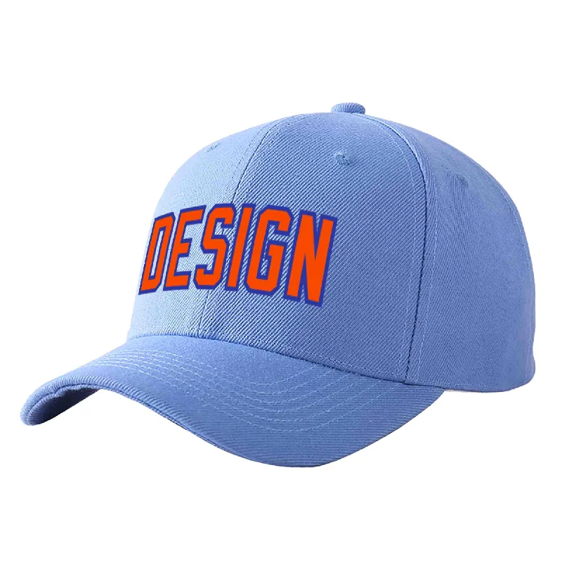 How to choose the right baseball cap styleCustom Sky Blue Orange-Royal Curved Eaves Sport Design Baseball Cap