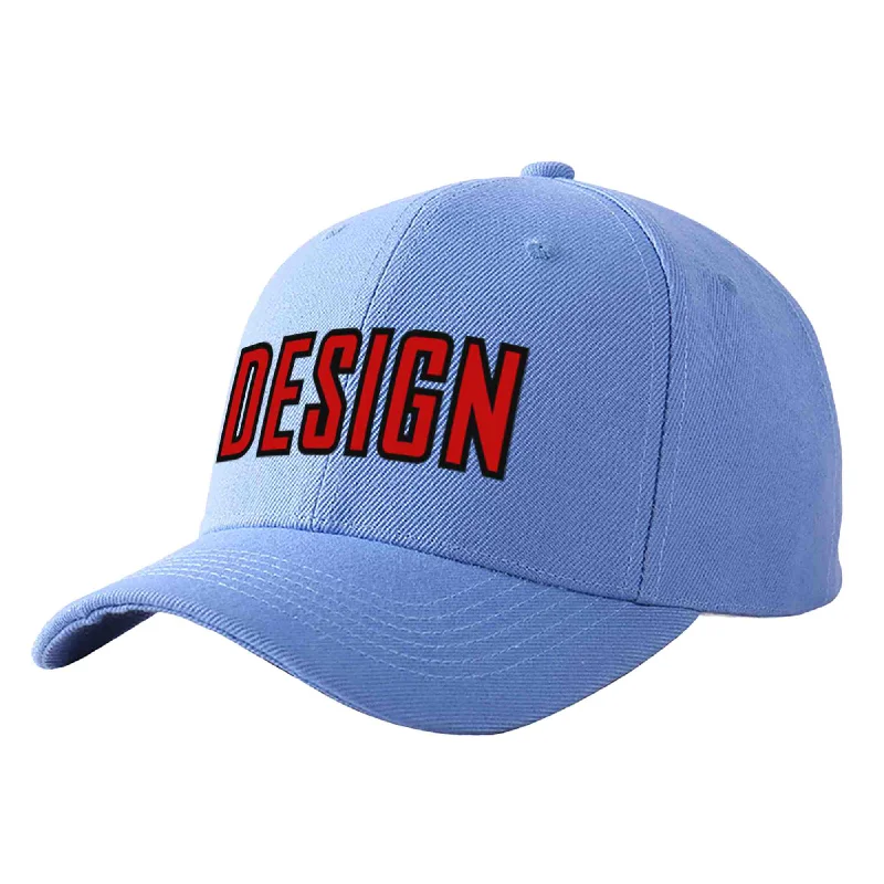 Best baseball cap brands for qualityCustom Sky Blue Red-Black Curved Eaves Sport Design Baseball Cap