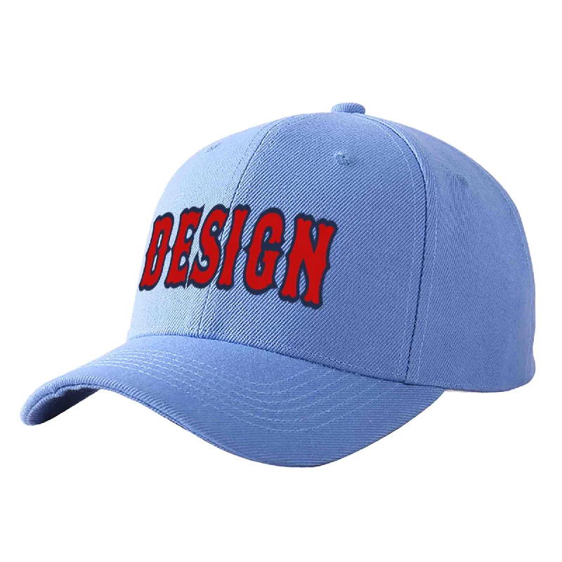 How to choose the right baseball cap styleCustom Sky Blue Red-Navy Curved Eaves Sport Design Baseball Cap