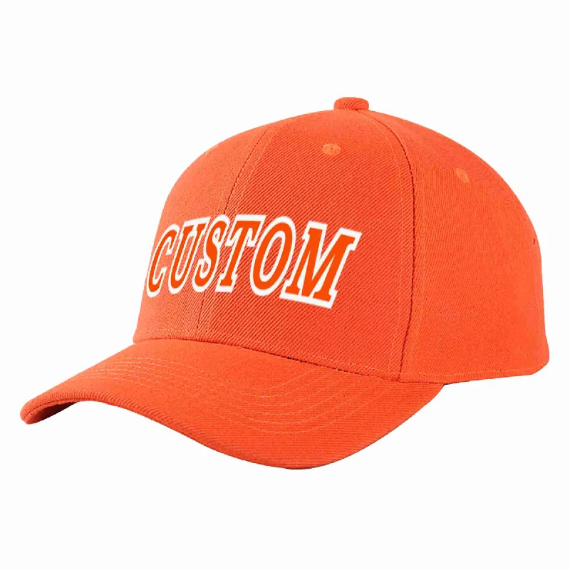 Baseball cap for large headsCustom Tangerine Orange-White Curved Eaves Sport Baseball Cap Design for Men/Women/Youth