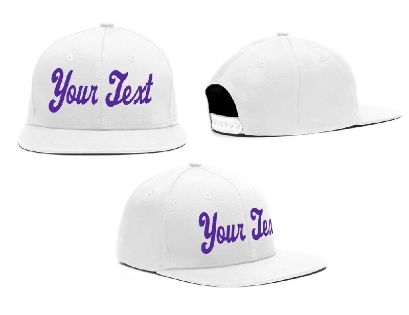 Baseball cap for large headsCustom White Purple Casual Sport Baseball Cap