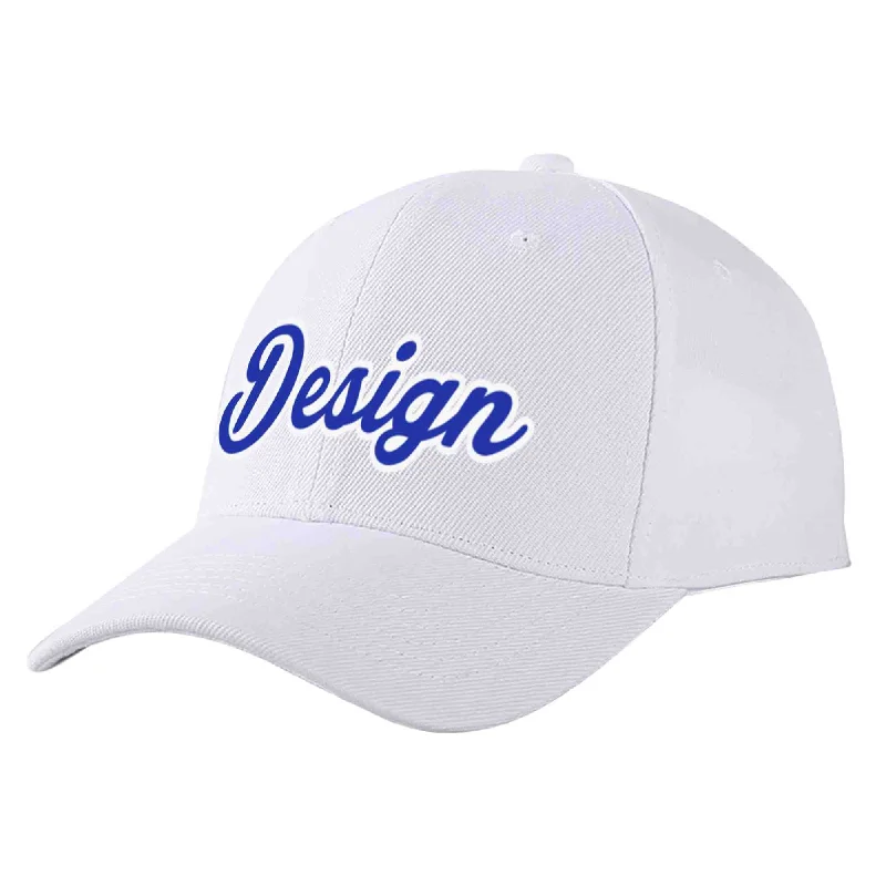 How to choose a baseball capCustom White Royal-White Curved Eaves Sport Design Baseball Cap