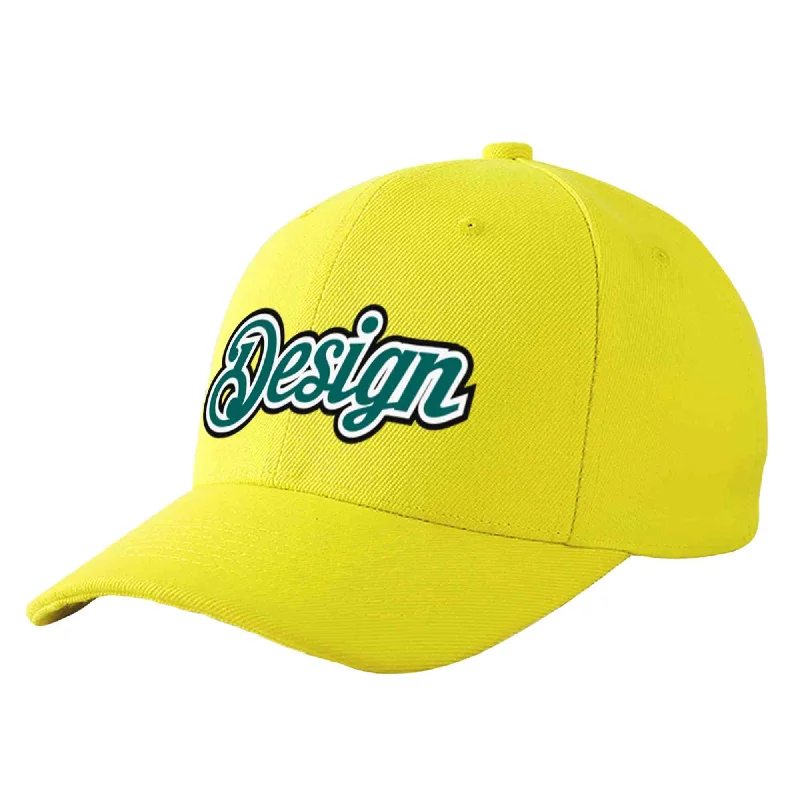 Baseball caps for different age groupsCustom Yellow Aqua-White Curved Eaves Sport Design Baseball Cap