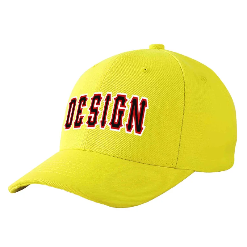 Best baseball cap brandsCustom Yellow Black-Red Curved Eaves Sport Design Baseball Cap