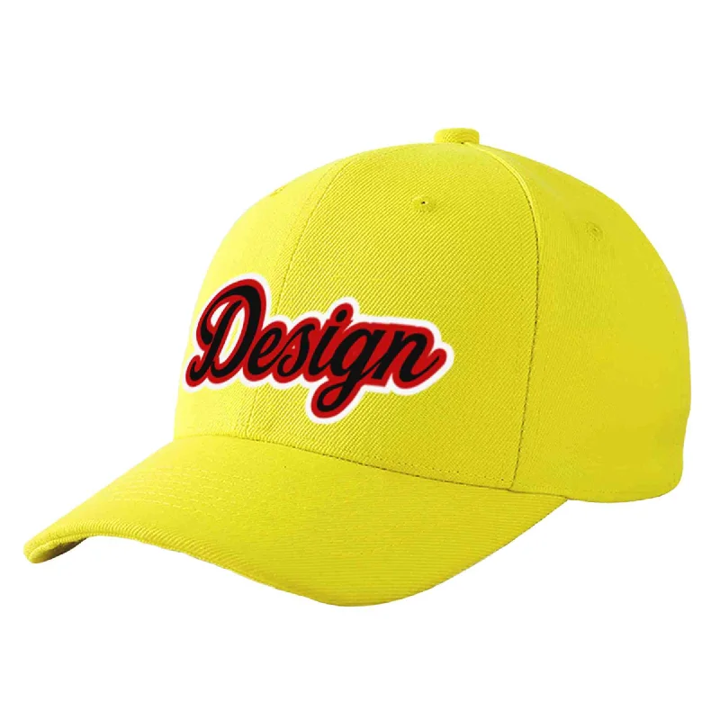 Baseball cap accessoriesCustom Yellow Black-Red Curved Eaves Sport Design Baseball Cap