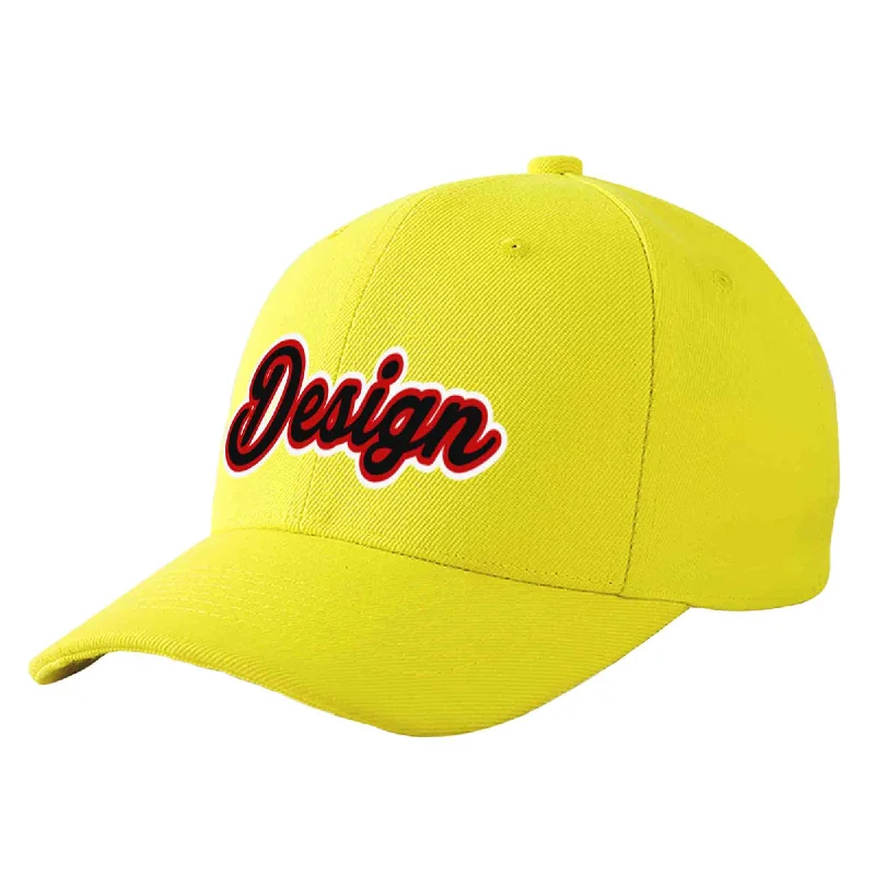 How to clean a baseball capCustom Yellow Black-Red Curved Eaves Sport Design Baseball Cap