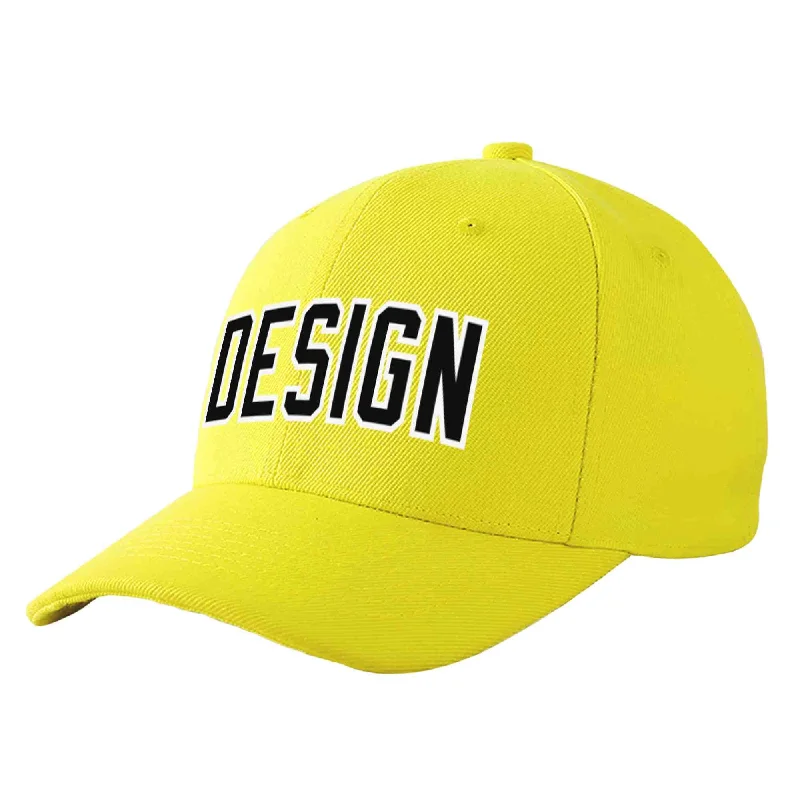 Baseball cap maintenance toolsCustom Yellow Black-White Curved Eaves Sport Design Baseball Cap