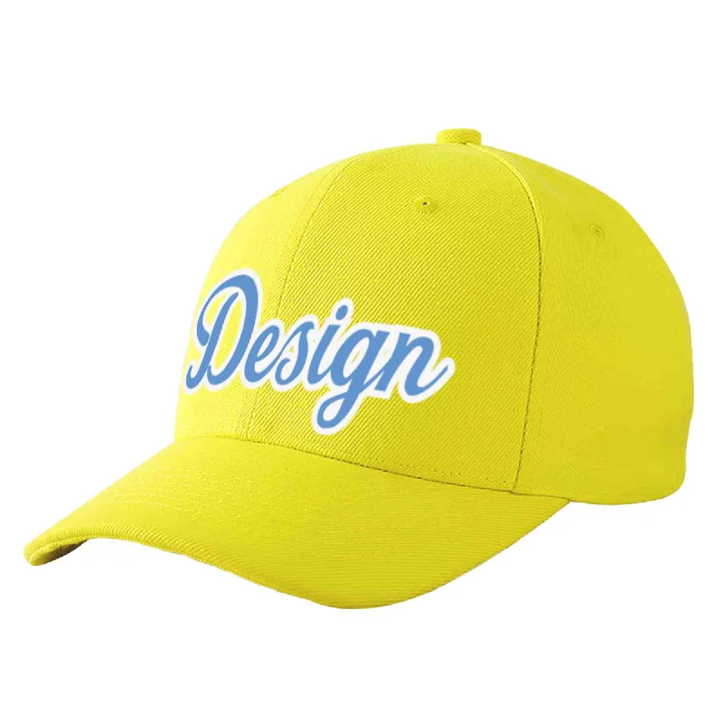 Baseball cap maintenance toolsCustom Yellow Light Blue-White Curved Eaves Sport Design Baseball Cap