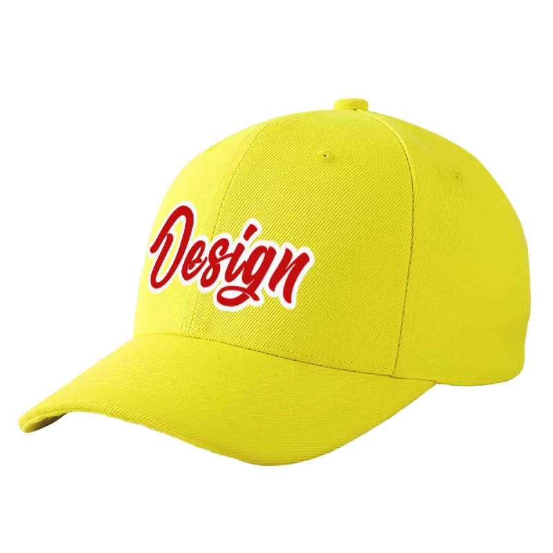 How to choose the right baseball cap styleCustom Yellow Red-White Curved Eaves Sport Design Baseball Cap