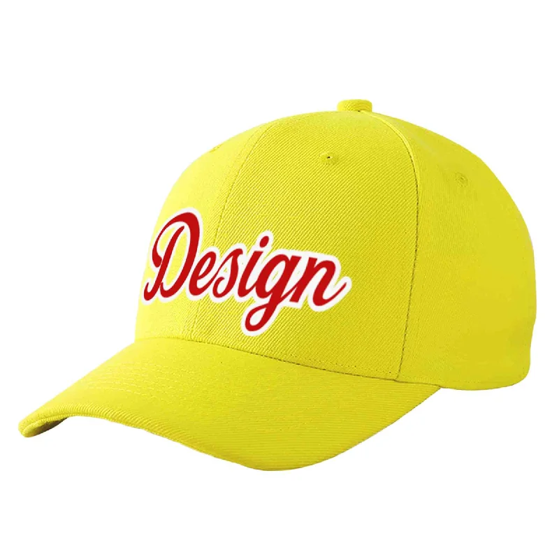 How to choose a baseball capCustom Yellow Red-White Curved Eaves Sport Design Baseball Cap