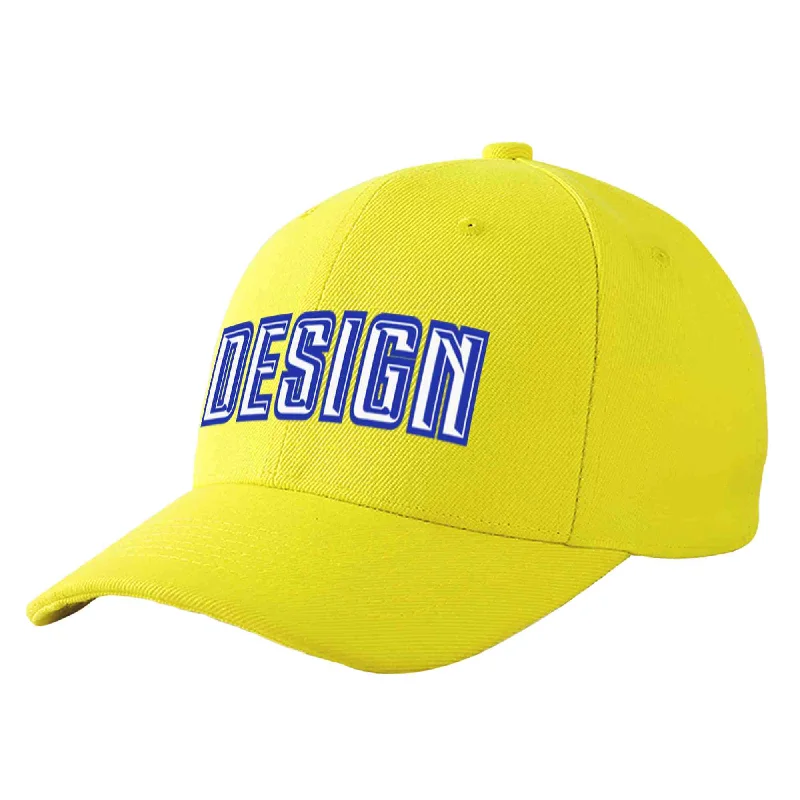 How to prevent a baseball cap from losing shapeCustom Yellow Royal-White Curved Eaves Sport Design Baseball Cap