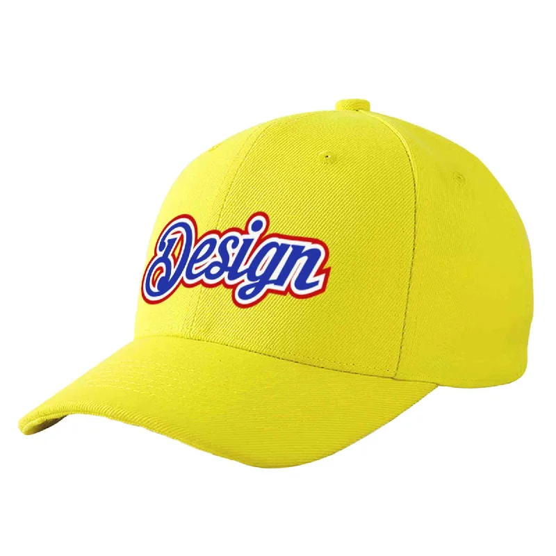 Vintage-style baseball capsCustom Yellow Royal-White Curved Eaves Sport Design Baseball Cap