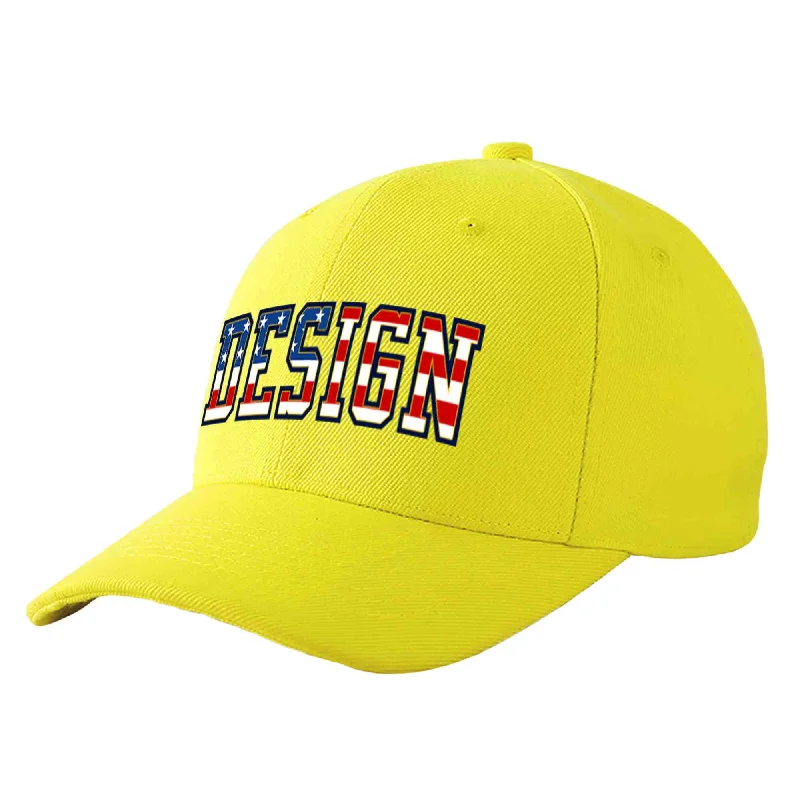 How to clean a baseball capCustom Yellow Vintage USA Flag-Gold Curved Eaves Sport Design Baseball Cap