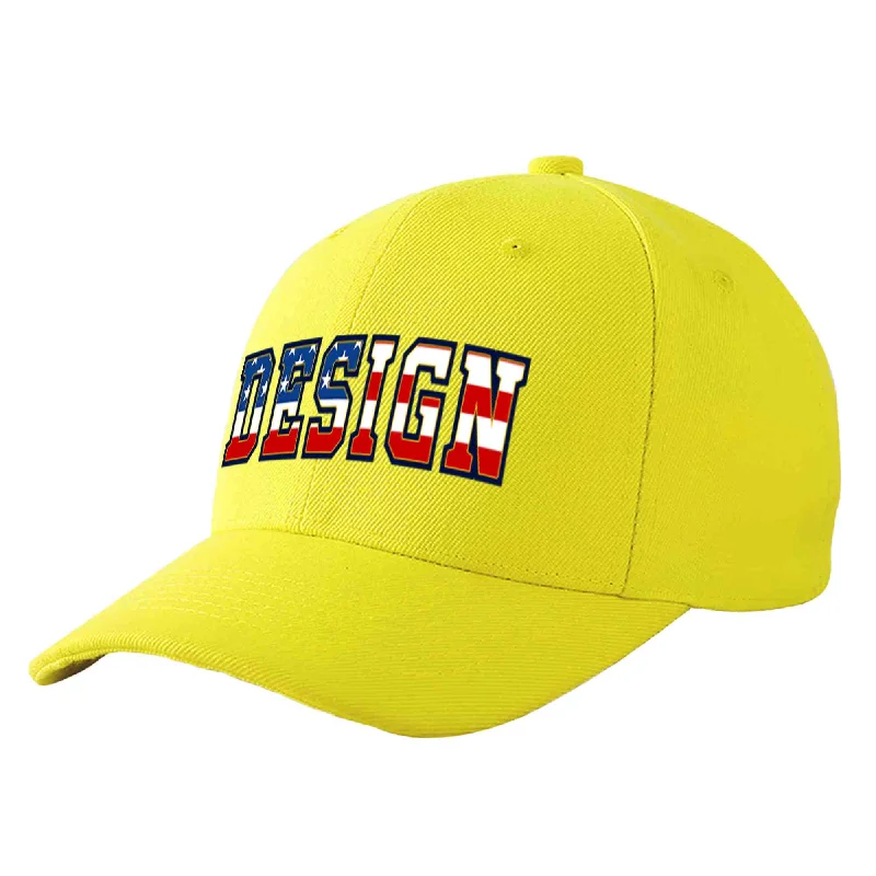 How to prevent a baseball cap from losing shapeCustom Yellow Vintage USA Flag-Gold Curved Eaves Sport Design Baseball Cap